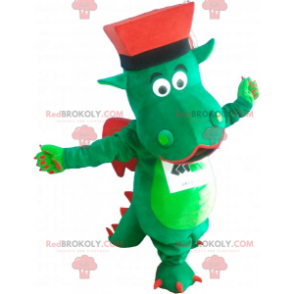 Dinosaur maskot med hat - Redbrokoly.com