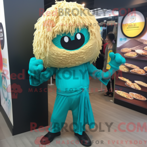 Teal Ramen mascotte kostuum...