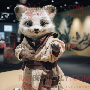 Beige Civet mascot costume...