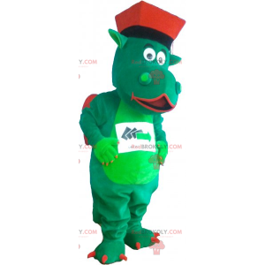 Dinosaur mascot with hat - Redbrokoly.com