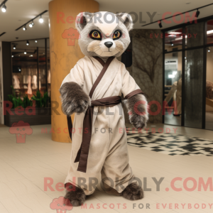 Beige Civet maskot kostume...