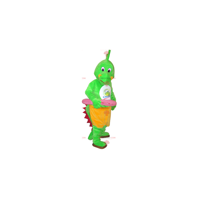 Mascota dinosaurio con boya rosa. - Redbrokoly.com Mascota dinosaurio con boya rosa. - Redbrokoly.com