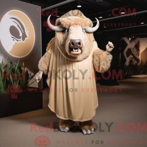 Beige Bison maskot kostume...