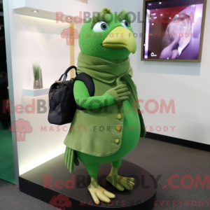 Green Quail mascot costume...