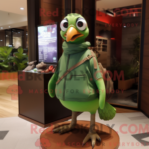 Grøn Quail maskot kostume...