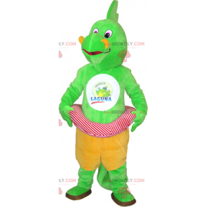 Dinosaur maskot med en rosa boj - Redbrokoly.com