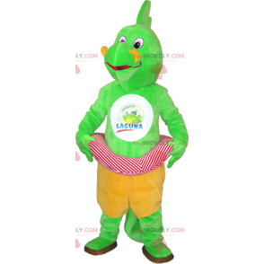 Dinosaurier-Maskottchen mit einer rosa Boje - Redbrokoly.com