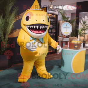 Yellow Megalodon mascot...
