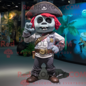 Grå Pirate maskot drakt...