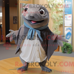 Grå tun maskot kostume...