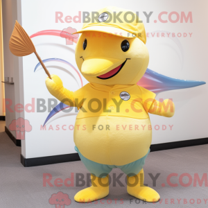 Yellow Narwhal mascot...
