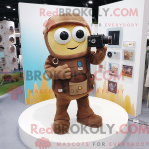 Brown Camera mascot costume...