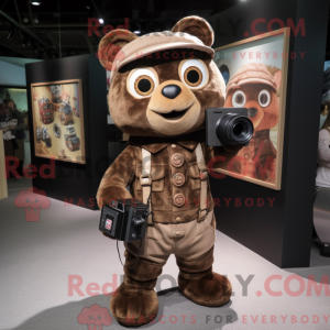 Brown Camera mascot costume...