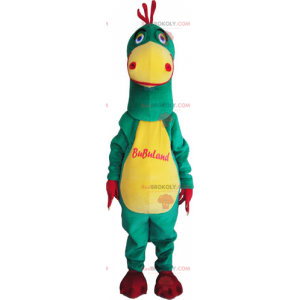 Mascota dinosaurio amarillo y verde bicolor - Redbrokoly.com