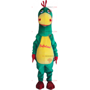 Mascotte de dinosaure bicolore jaune et vert - Redbrokoly.com