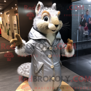 Sølv ekorn maskot kostyme...