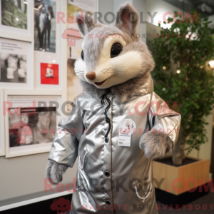 Sølv egern maskot kostume...