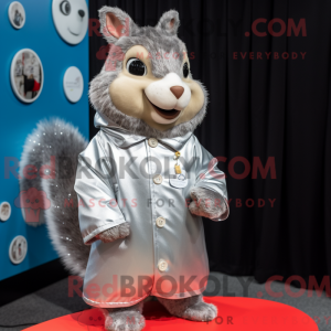 Sølv ekorn maskot kostyme...