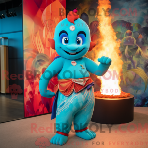 Turquoise Fire Eater mascot...