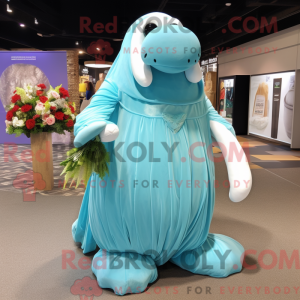 Turquoise Walrus mascot...