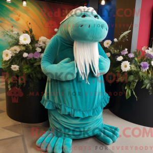 Turquoise Walrus mascot...