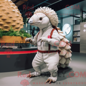 Hvid Pangolin maskot...