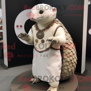 Hvid Pangolin maskot...