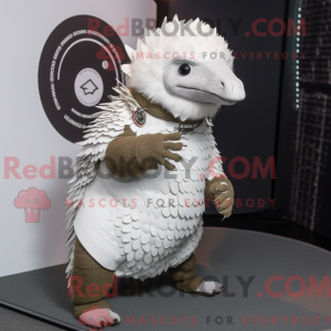 Hvid Pangolin maskot...