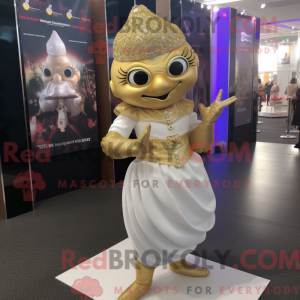 Gold Contortionist mascot...