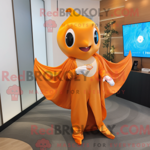 Orange Manta Ray mascot...