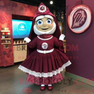 Maroon Gyro-mascottekostuum...