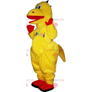 Mascote de dinossauro amarelo - Redbrokoly.com