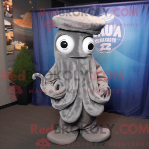 Grå Fried Calamari maskot...