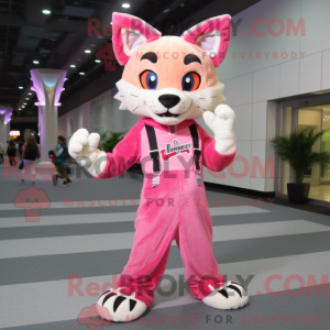 Roze Lynx mascottekostuum...