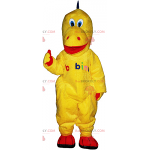 Mascote de dinossauro amarelo - Redbrokoly.com