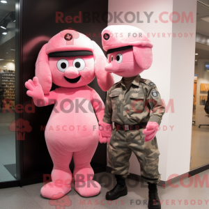 Mascotte de soldat rose de...