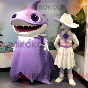 Lavendel Shark maskot...