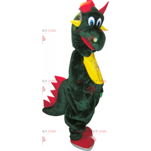 Mascota dinosaurio verde con vientre amarillo - Redbrokoly.com