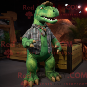 Grøn Iguanodon maskot...