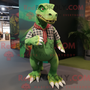 Grøn Iguanodon maskot...