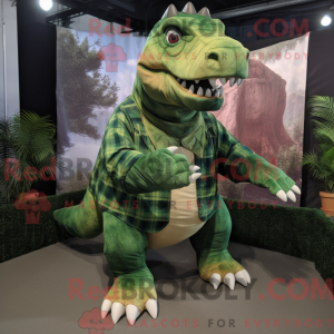 Grøn Iguanodon maskot...