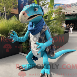 Turkis Velociraptor maskot...