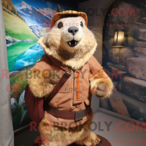 Tan Marmot Maskottchen...