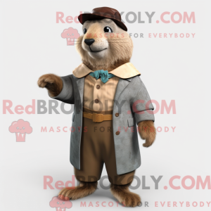 Tan Marmot maskotdraktfigur...