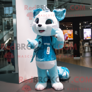 Cyan Hermelin Maskottchen...