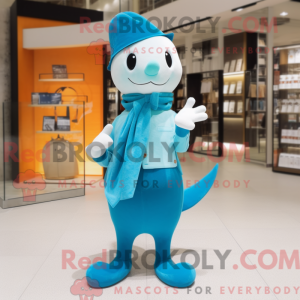 Cyan Hermelin Maskottchen...