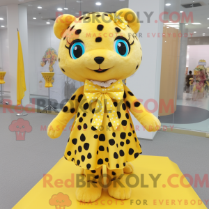 Lemon Yellow Leopard mascot...