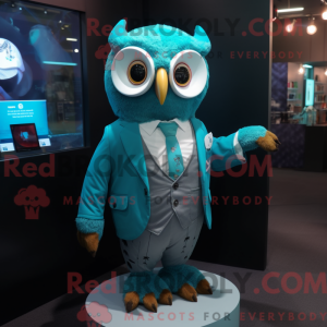 Turkis ugle maskot kostume...