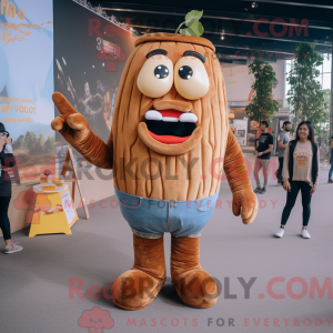 Brun pommes frites maskot...