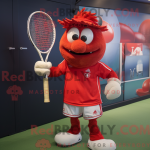 Red Tennis Racket mascot...